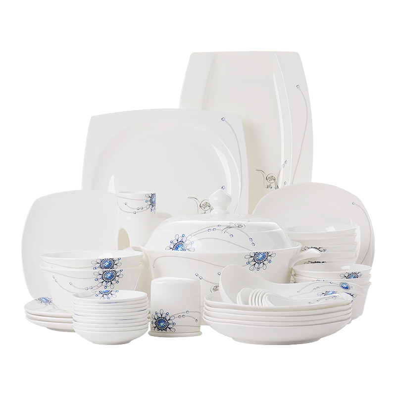 Tangshan ipads porcelain tableware suit dishes dishes household ceramics bowl dish to eat bowl with rice bowls