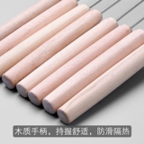 Шашлычки для баранины из нержавеющей стали, коммерческие шампуры для барбекю, круглые шампуры с деревянной ручкой, специальные инструменты для барбекю