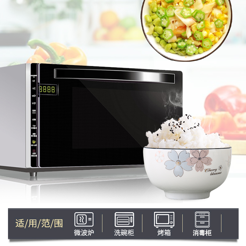Thickening ceramic dishes suit household contracted creative practical tableware eat rice bowl dish combination nice gifts