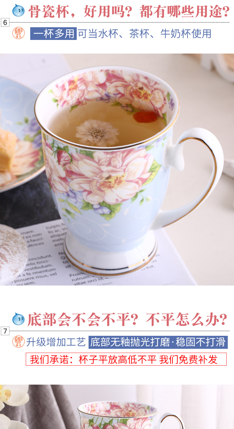 Ceramic cups and contracted mark cup European cup coffee cup small household fresh water cup with cover glass students