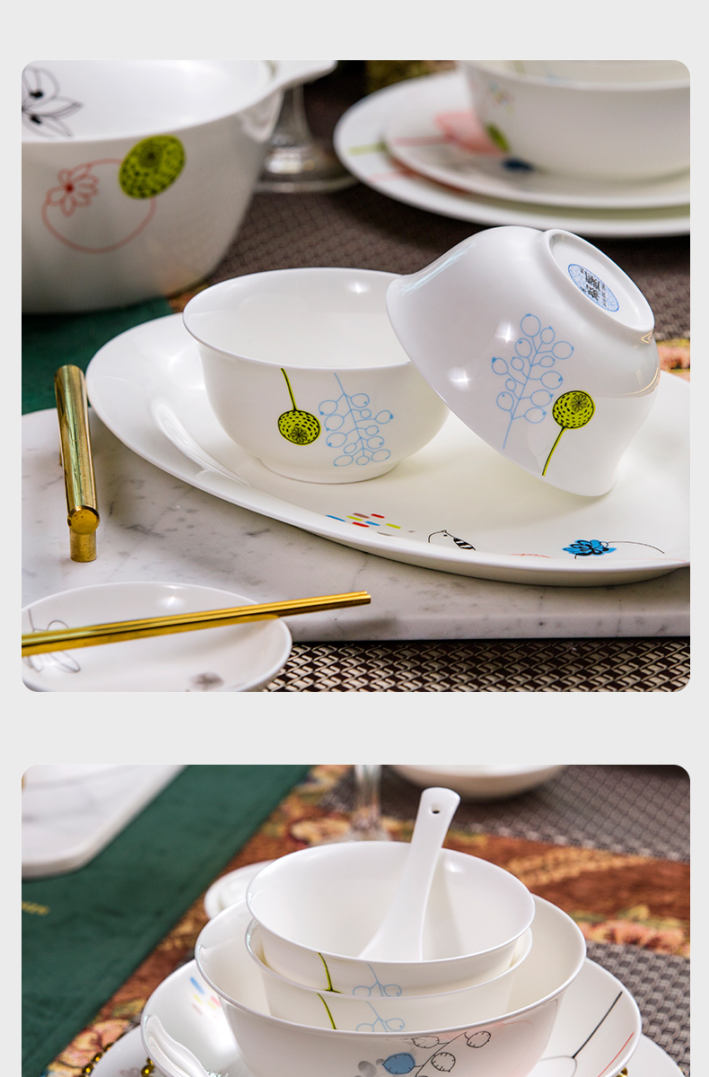If haze bowls of ipads plate tableware suit household ceramic dishes and pure and fresh and contracted to use consolidation 6/10 complete dinner plates