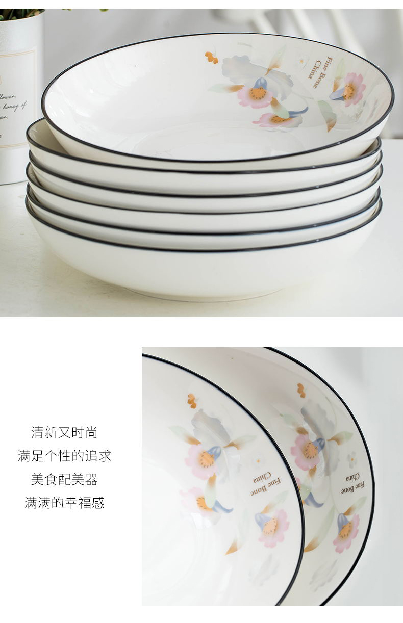 The Home plate thickening ceramic dishes in com.lowagie.text.paragraph four square plate 4 # 6 disc set deep dish soup dish dishes