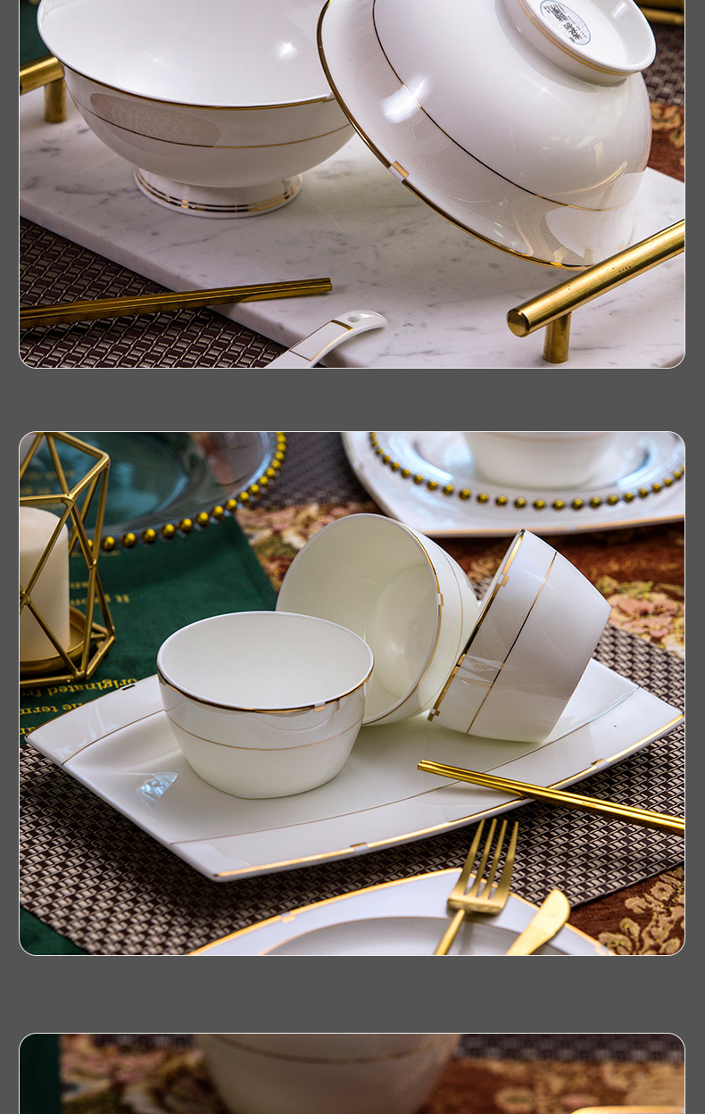 Ou always plates spoon, free collocation with dishes European - style ipads porcelain tableware suit household ceramics large bowl of soup bowl