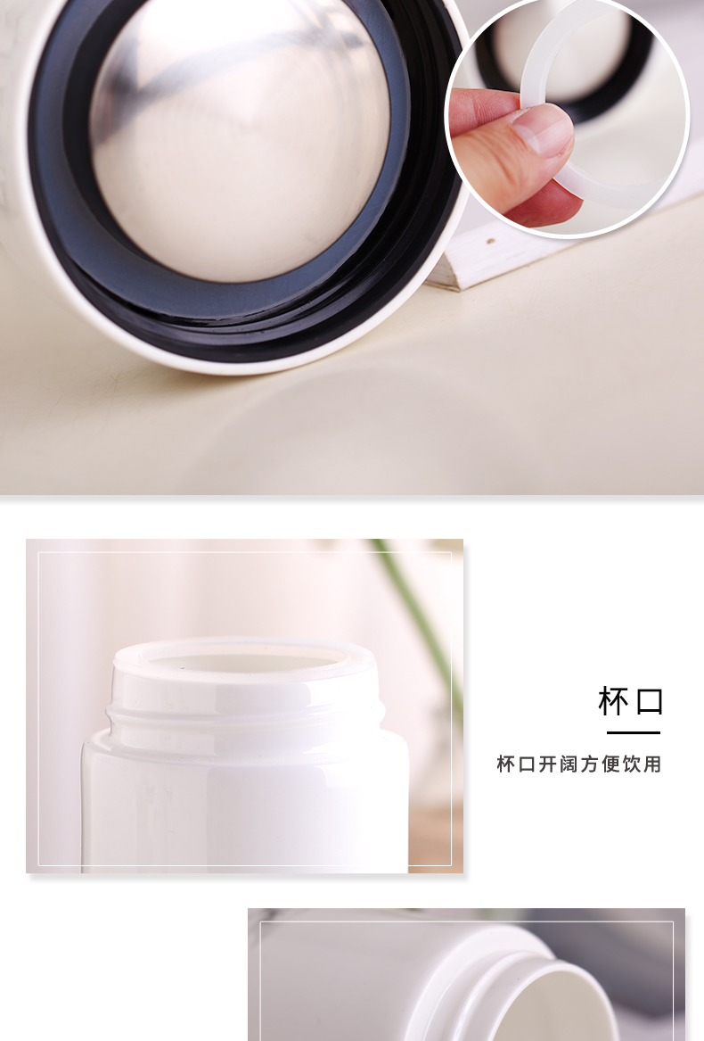 Ipads China porcelain cups water cup tea cup portable cup with a cup of individual cup of large capacity double CPU insulation prevent hot
