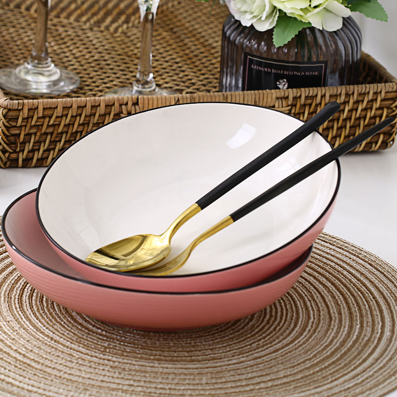 If haze ceramic dish 8 inch dishes home fruit creative cold dish dish, lovely circular plate suit