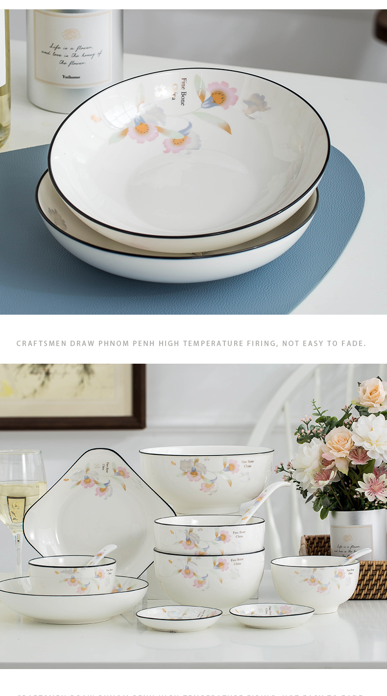If the haze flower dishes suit household contracted 10 creative ceramic tableware to eat bread and butter plate combination of gifts