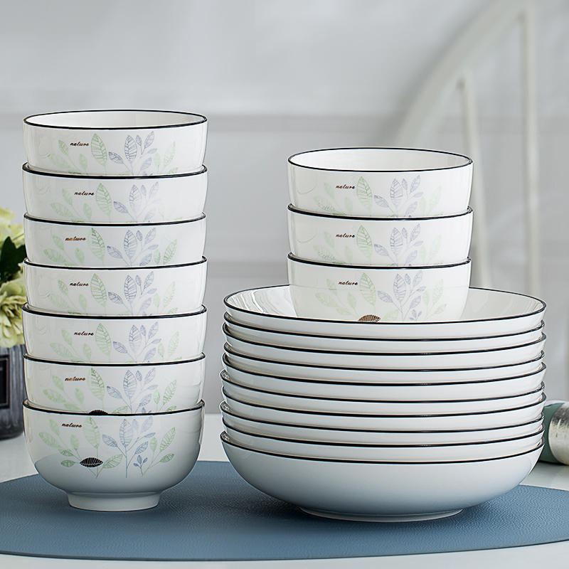 Thickening dishes tableware portfolio eat rice bowl nice dish dish dish Nordic household kitchen ceramic dishes 10