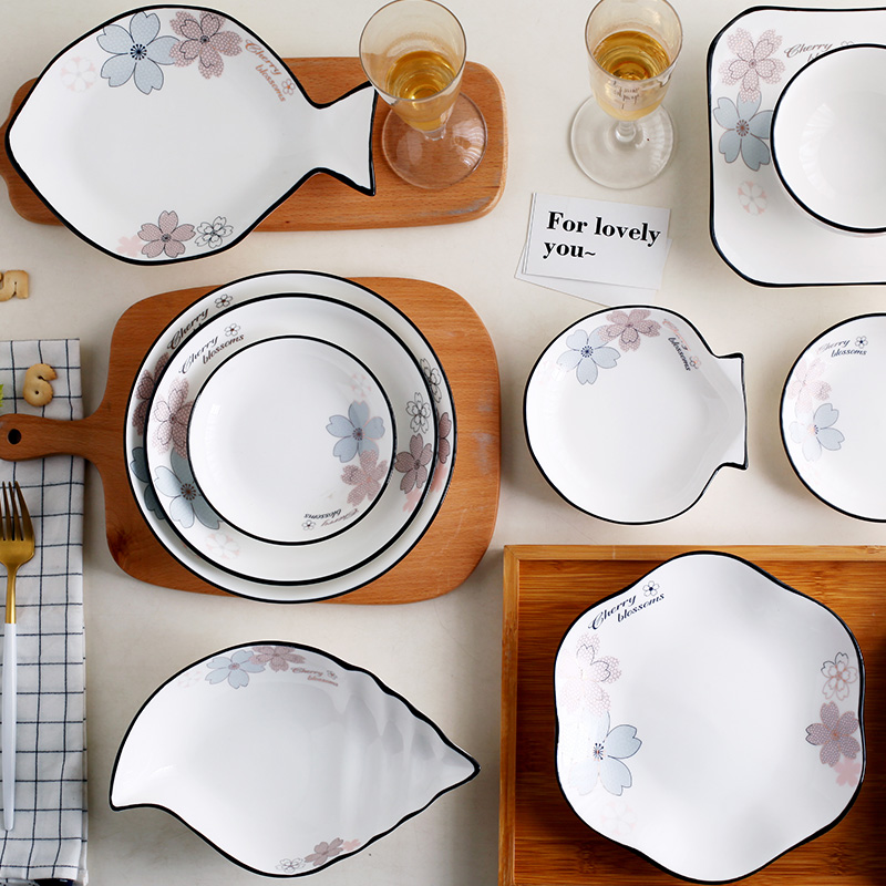The Home plate thickening ceramic dishes in com.lowagie.text.paragraph four square plate 4 # 6 disc set deep dish soup dish dishes