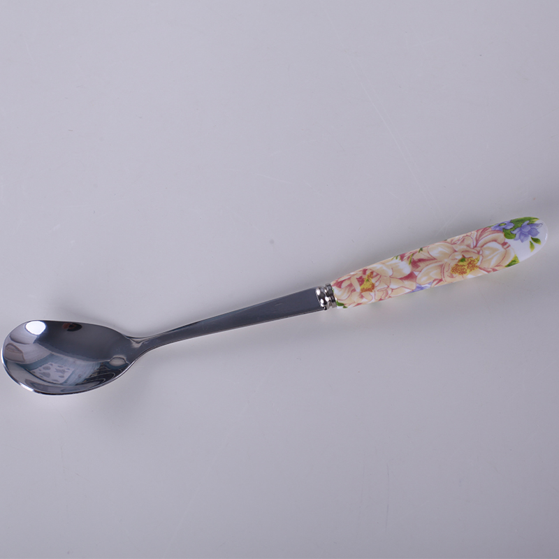 Ipads China coffee spoon stirring spoon breakfast cup small stainless steel spoon, dessert spoon, lovely move long handle ceramic spoon
