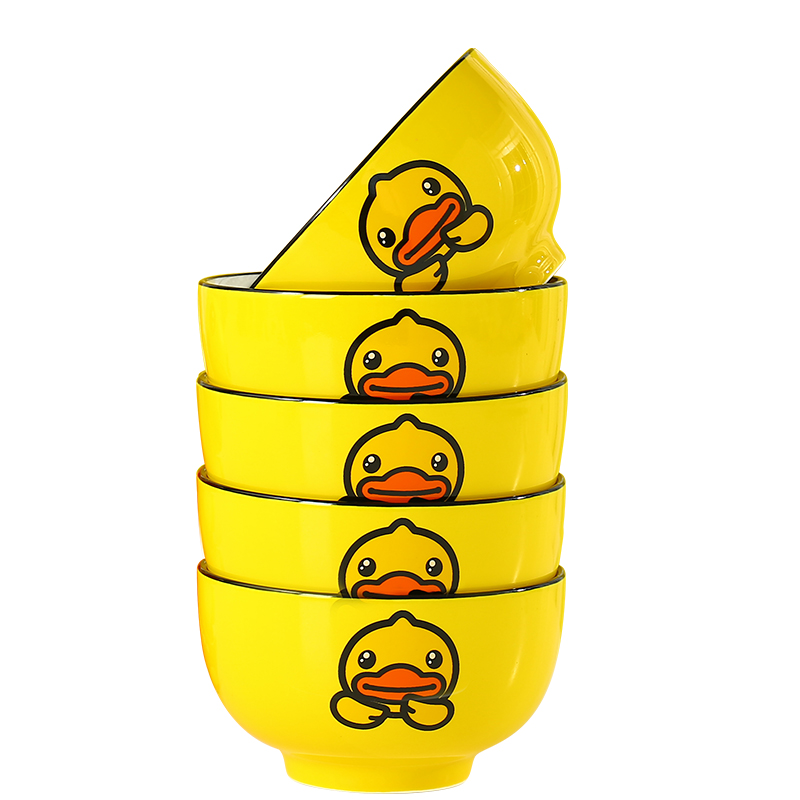 Yellow duck cartoon ceramic bowl home a single meal bowl of nice dish fashion girls heart noodles soup bowl dish run out