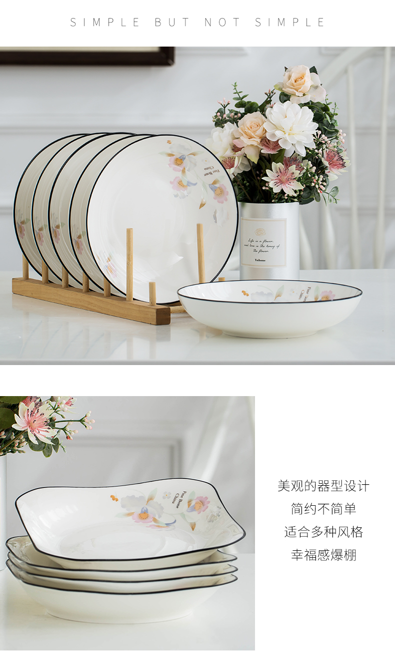 Thicken with plates suit household good - & tableware ceramic bowl of rice porridge rainbow such as bowl dish dish dish combination of 10