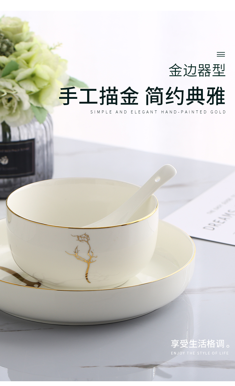 American household tableware always eat thickening ceramic bowl dish see colour dishes and cutlery set 10 creative move