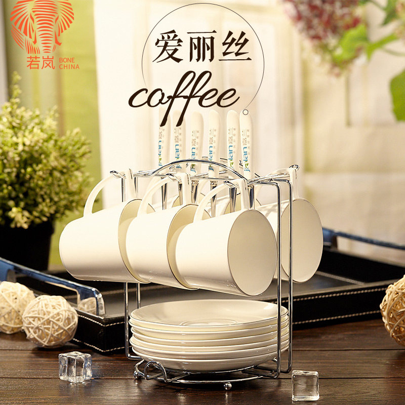 Creative ipads China coffee cups and saucers suit six European - style platinum edge afternoon tea coffee cup set kit
