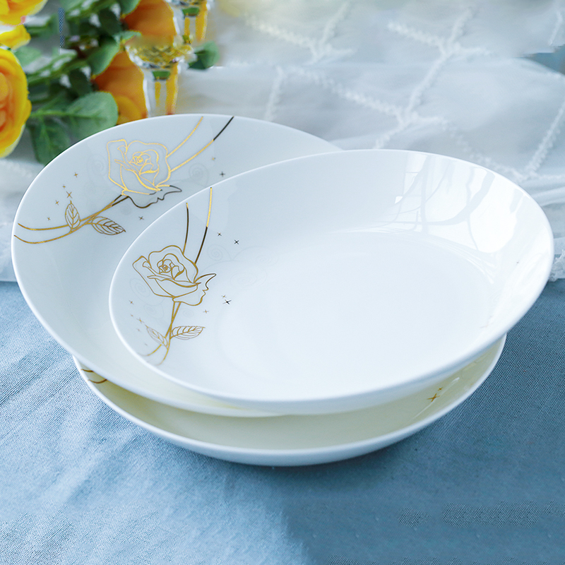 Tangshan ipads porcelain child eight inches deep dish dish dish creative household ceramic plates microwave FanPan dumpling dish