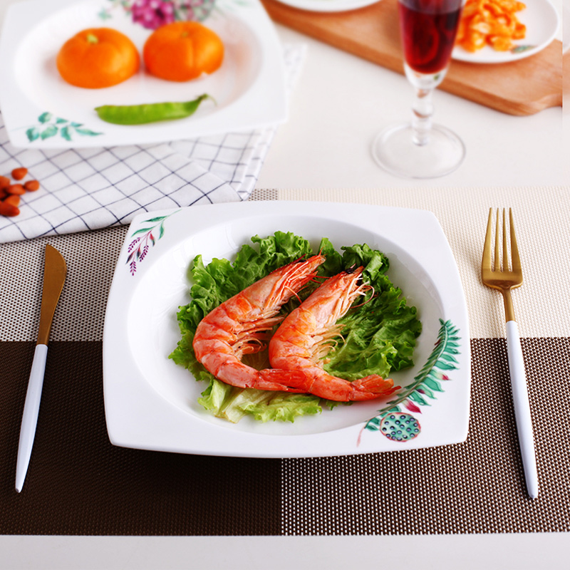 New home dish square western food steak Nordic ceramic disc shing soup plate of western food steak plate
