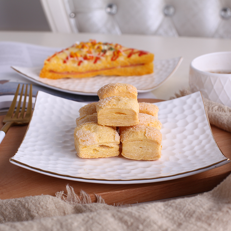 Ipads China western food of afternoon tea all the irregular square contracted creative relief of household ceramic dish dish dish