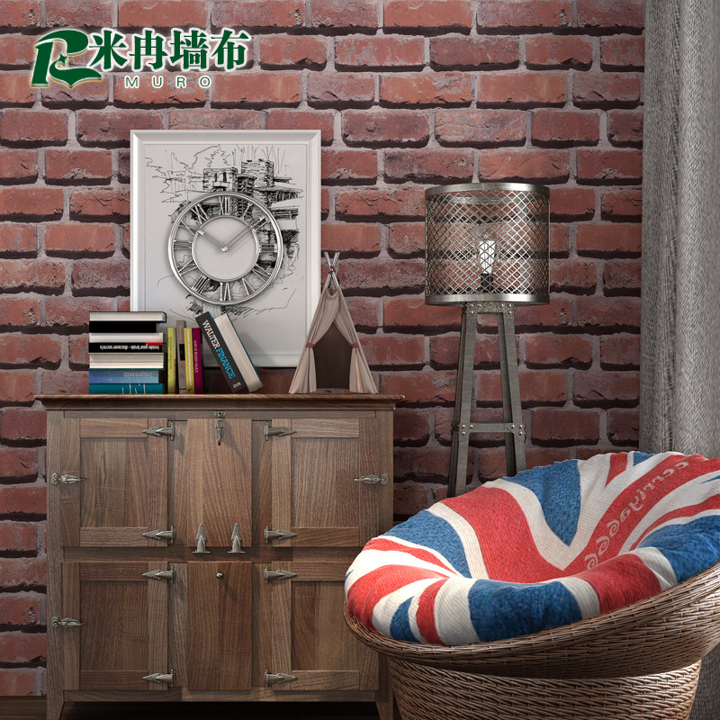 Nordic Wind Wall Seamless All-House Studio Brick Linen Linen Linen Lightweight Luxury Red Brick Bedroom Wall Cloth