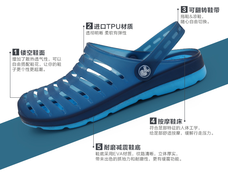 Luo Ken mùa hè mới lỗ giày nam và nữ giày adidas nam