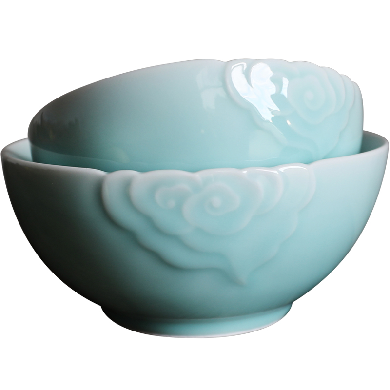 Oujiang longquan celadon bowls 5 "xiangyun ceramic household rainbow such as bowl bowl creative move soup bowl Chinese style rainbow such use