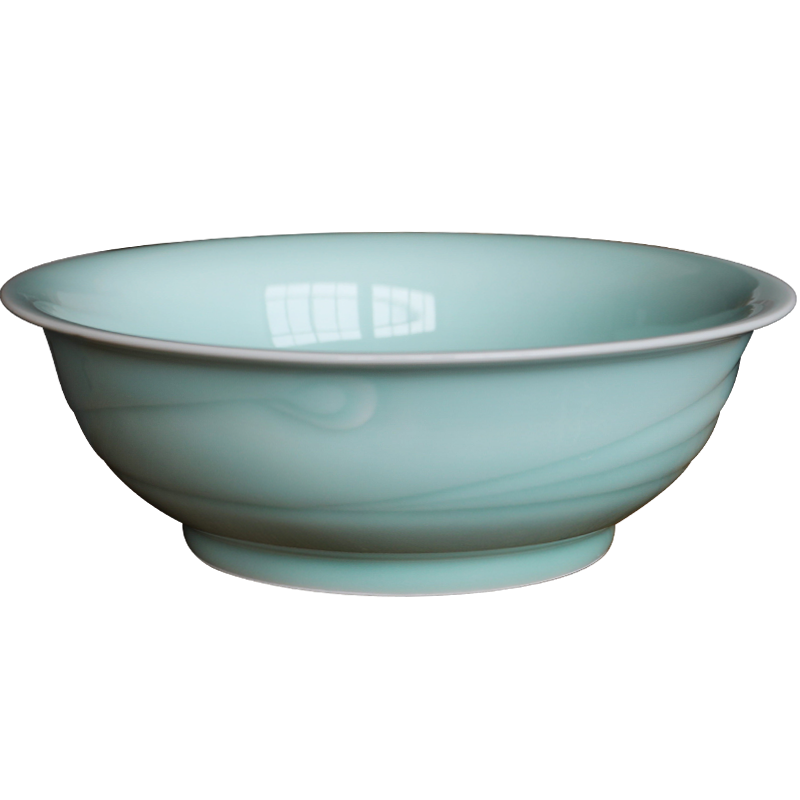 Oujiang longquan celadon dish dish household of Chinese style ceramic dish to eat bowl dish soup bowl vinegar spoon, chopsticks pillow chicken feather tableware