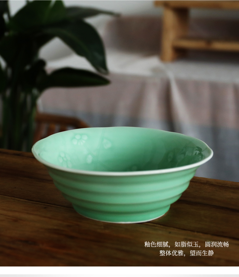 Oujiang longquan celadon bowls of Chinese style household small bowl of rice bowl bowl ceramic dessert spring scenery garden tableware