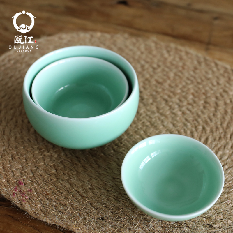 Ocean 's oujiang longquan celadon bowls bowl of rice bowls little Chinese style household ceramics porringer bowl of microwave oven is available