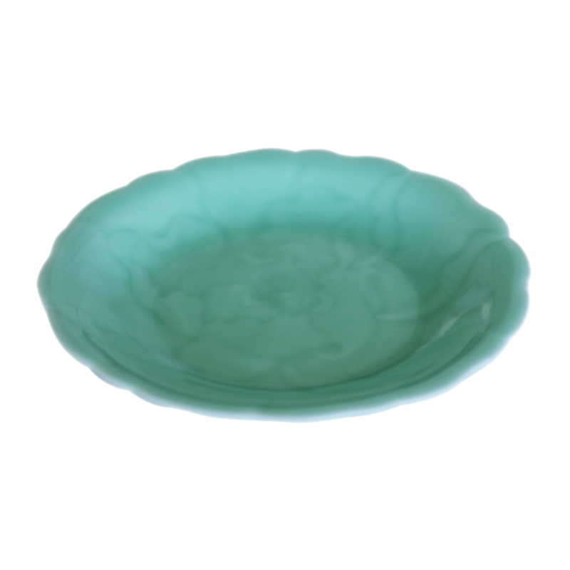 Variation of longquan celadon peony Chinese food dish cold pad plate 7-9 inches dish plate ceramic fruit bowl fish dish deep dish