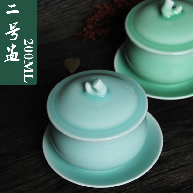 Oujiang longquan celadon hotel to offer them a real cup steamed egg cup of household ceramics desserts stew 4.5 inch of the moon disc