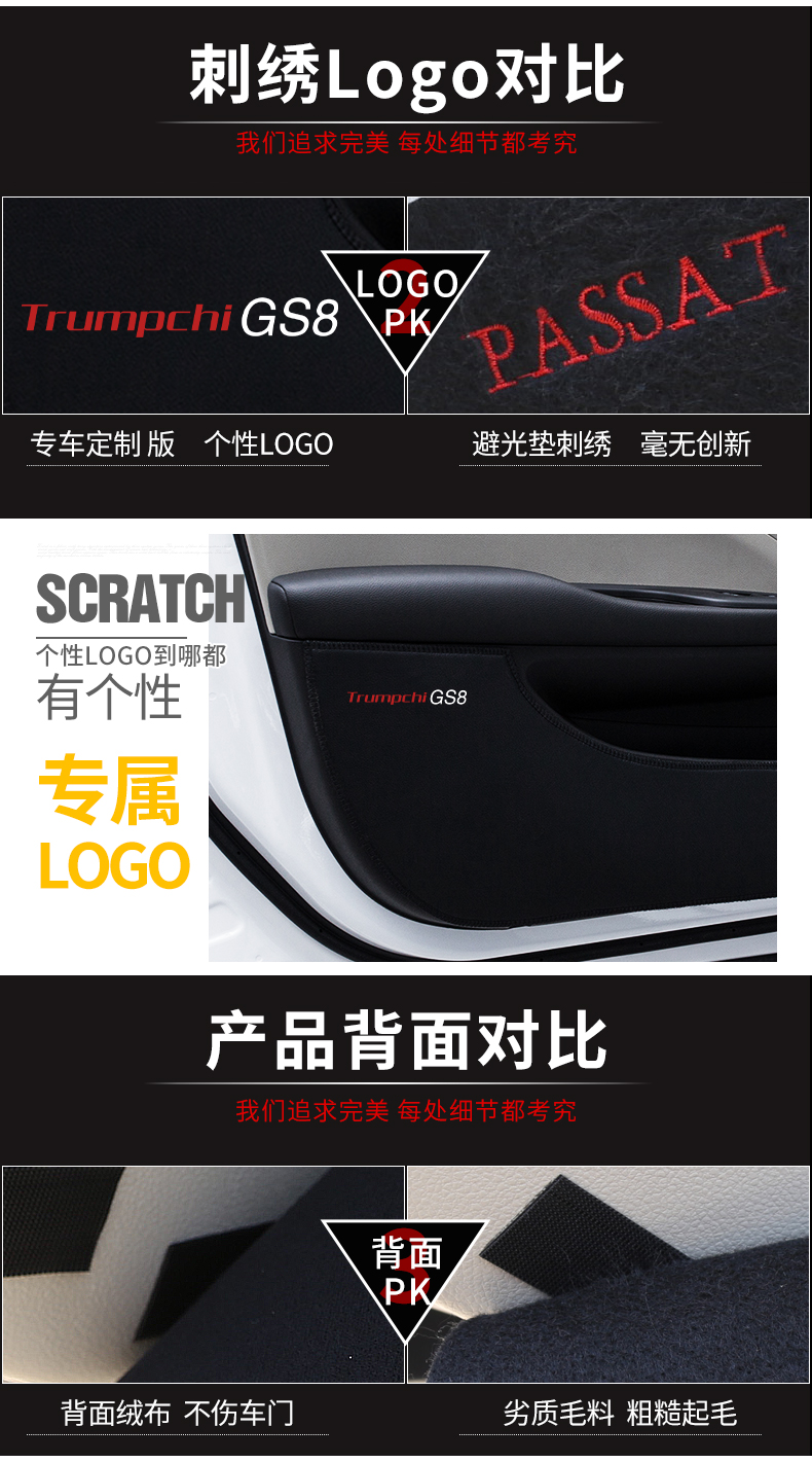 GAC Chuanqi GA4 GS3 Nội thất GS4 Phụ kiện ô tô GS7 Phụ kiện GS8 GM8 Cửa trang trí sửa đổi chống đá Mat - Ô tô nội thất Accesseries nệm lót ghế xe hơi