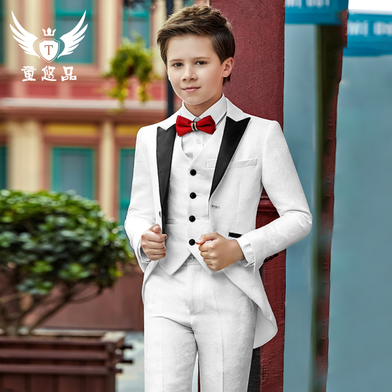 Children's tuxedo gown suit big child piano to serve boy host Costume Wedding Walk Show Costume
