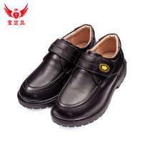 Tong Yupin boys leather shoes soft bottom boy performance Spring and autumn new British style student performance black childrens shoes
