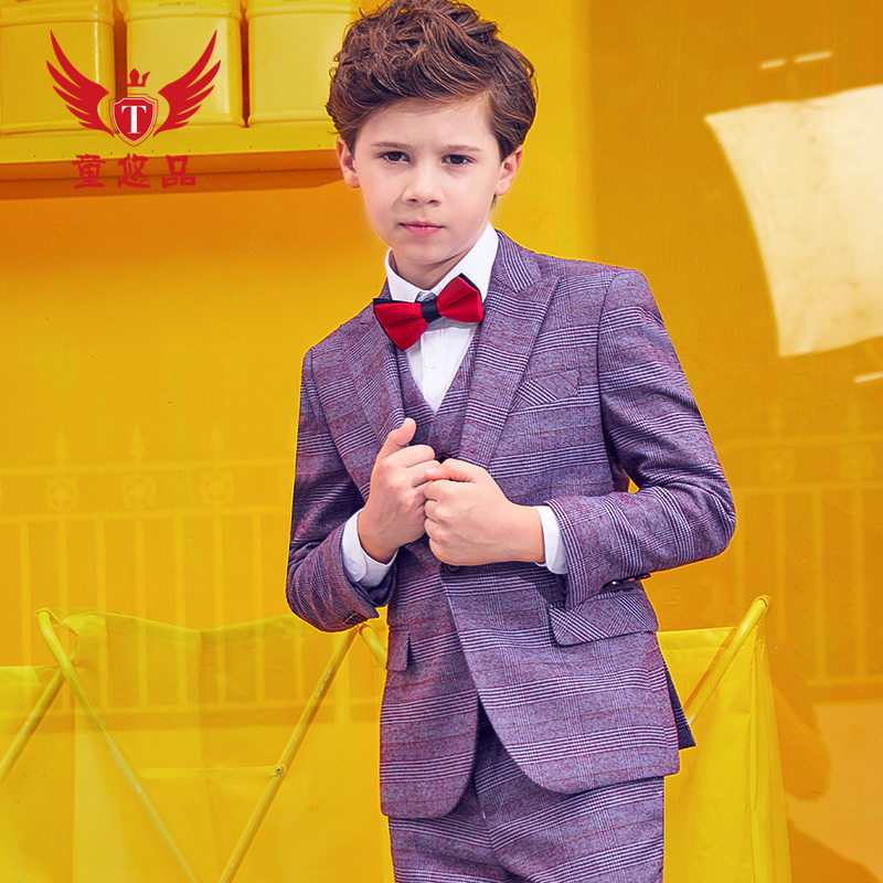 Children's suit suits handsome Inlan florist gowns The CUHK Tong Piano Plays Out The Boy's Suit Jacket New