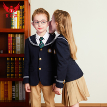 Tong Yupin suit class uniforms primary school uniforms for men and women children suits Spring and autumn winter British Academy style kindergarten uniforms