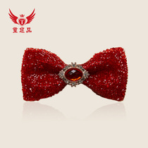 Tong Yupin wedding bridegroom Bow Bow boy flower girl Korean fashion diamond crystal bow tie bow