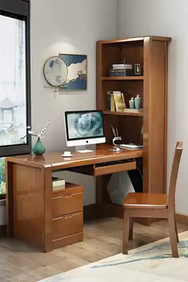 Solid wood desk Chinese right angle computer desktop computer desk student home desk chair set Study combination