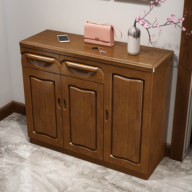 Solid wood shoe cabinet entrance large capacity storage cabinet Chinese style folio 2 3 doors wooden shoe cabinet foyer cabinet furniture