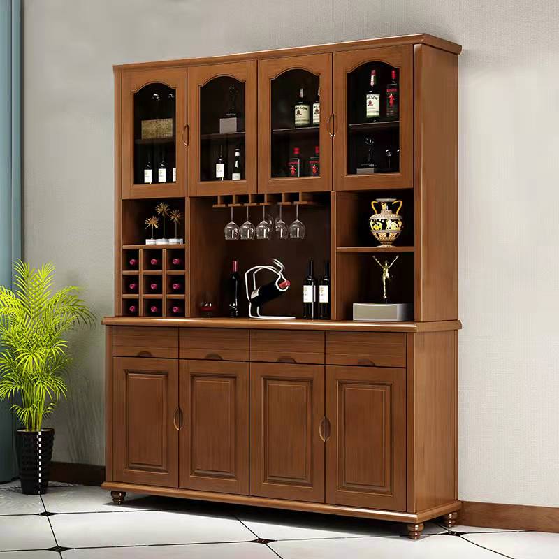 Solid Wood Dining Side Cabinet Wine Cabinet Wall Cabinet Chinese Containing Cabinet Living Room Single-sided Wall Dining Room Dining Room Combined Containing Bowl Tray Cabinet Storage