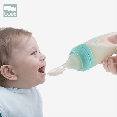 巴比象婴儿米糊勺奶瓶挤压式