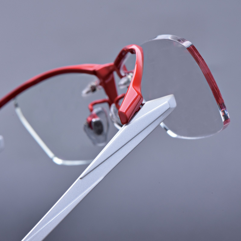 Pure Titanium Rimless Eyeglass Frames for Men, Personalized Eyebrow Line Style, Ultra-Light, Can Be Fitted with Prescription Lenses, Japanese Fashion Style for Women