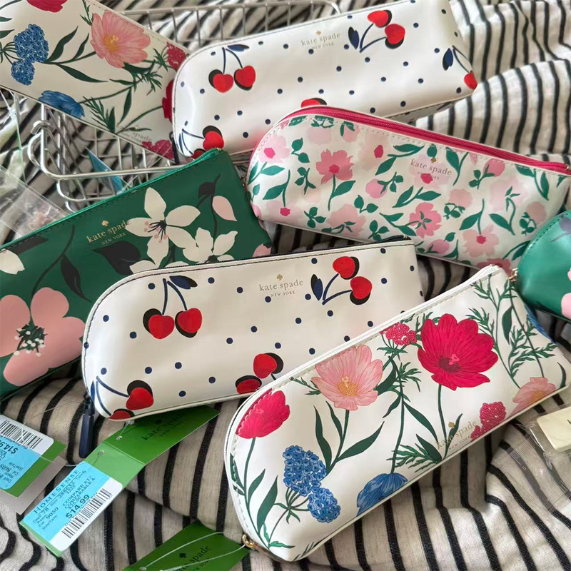 Kate Spade Exports to the United States Ks Cherry Stationery Bag Four-Piece Set Pencil Case Storage Cosmetic Bag Kate Spade Exports to the United States Ks Cherry Stationery Bag Four-Piece Set Pencil Case Storage Cosmetic Bag