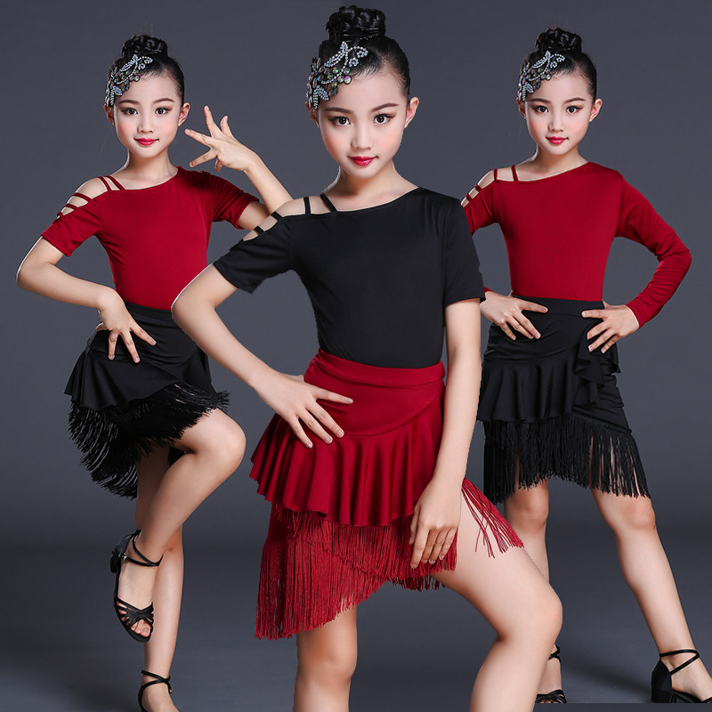 Children's Latin dance performance clothing girls tassel dance skirt children competition dance clothing girls practice clothing suit