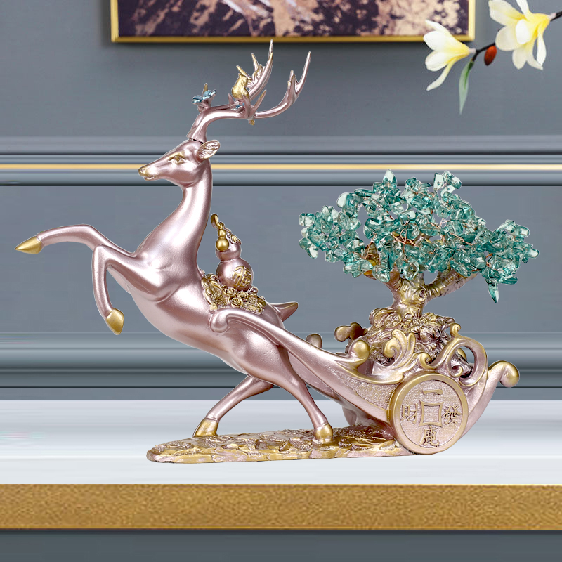 Deer swing piece Creative Fat Property Tree Merchants Living room TV Cabinet Liquor Cabinet Hyun Guan Jo Relocation Wedding opening Gift Gifts decorations
