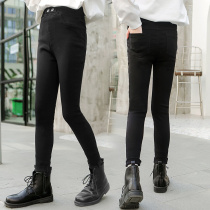 Girls jeans spring and autumn soft childhood trousers in autumn and winter dress black plus trousers 2022 new models