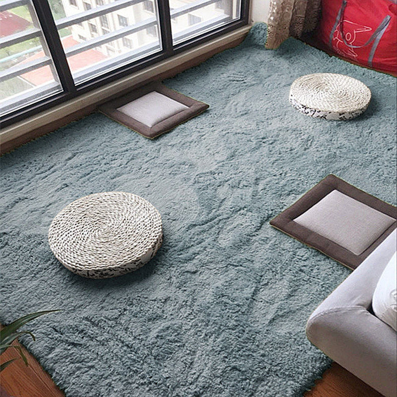 Nordic wool floor mat Household carpet thickened plush living room large area coffee table mat Bedroom bed blanket full floor