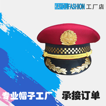 Caryou Clothing Red Large Cap Man Property Big Eaves Cap Custom New Red Tape Metal Cap Emblem Undertake Orders