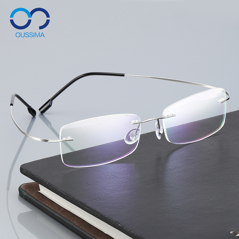Box without frame Lace Glasses Titanium Alloy Nearsightedness Spectacle Frame Eyewear Frame Male women's models Ultra Light Memories Mirror Frame Accessories