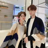 Осенняя парная одежда для влюбленных, небольшой дизайнерский пуховик, брендовый свитер, кардиган, шерстяная трикотажная футболка, тренд сезона, оверсайз