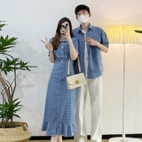 Парная одежда для влюбленных, летняя одежда, брендовая юбка, ретро рубашка, корсет, платье