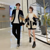 Осенняя парная одежда для влюбленных, небольшой дизайнерский пуховик, брендовый свитер, кардиган, шерстяная трикотажная футболка, тренд сезона, оверсайз