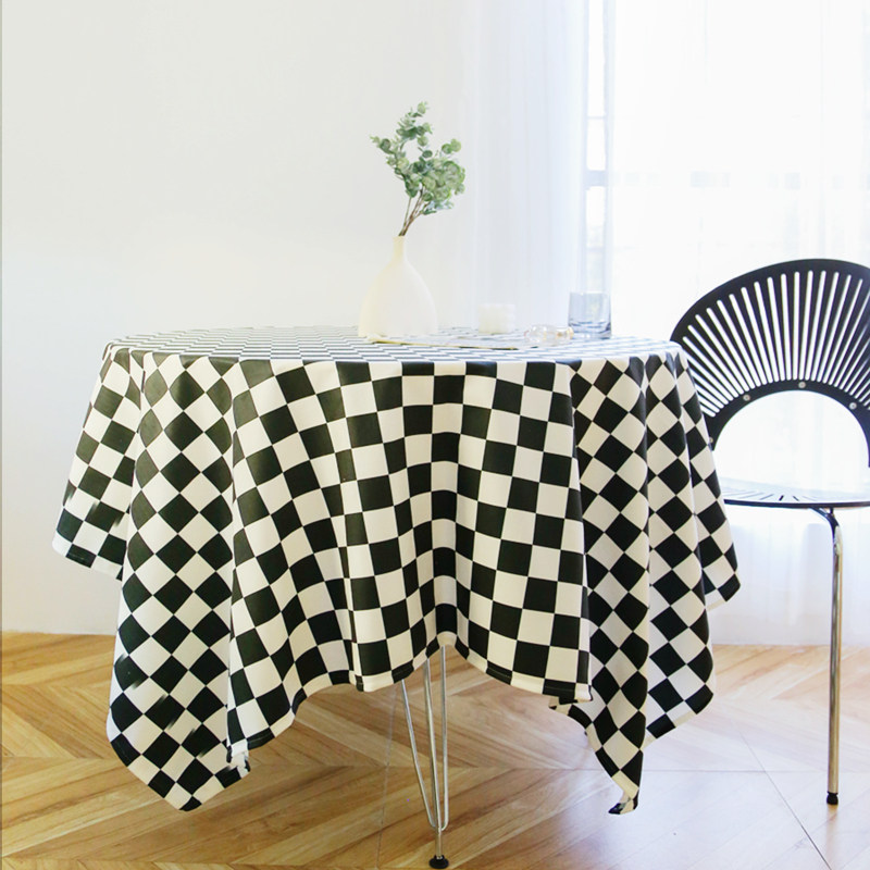 Black and white plate tablecloth rectangular table mat desk in Fengxiu tea several Brunei board table cover cloth